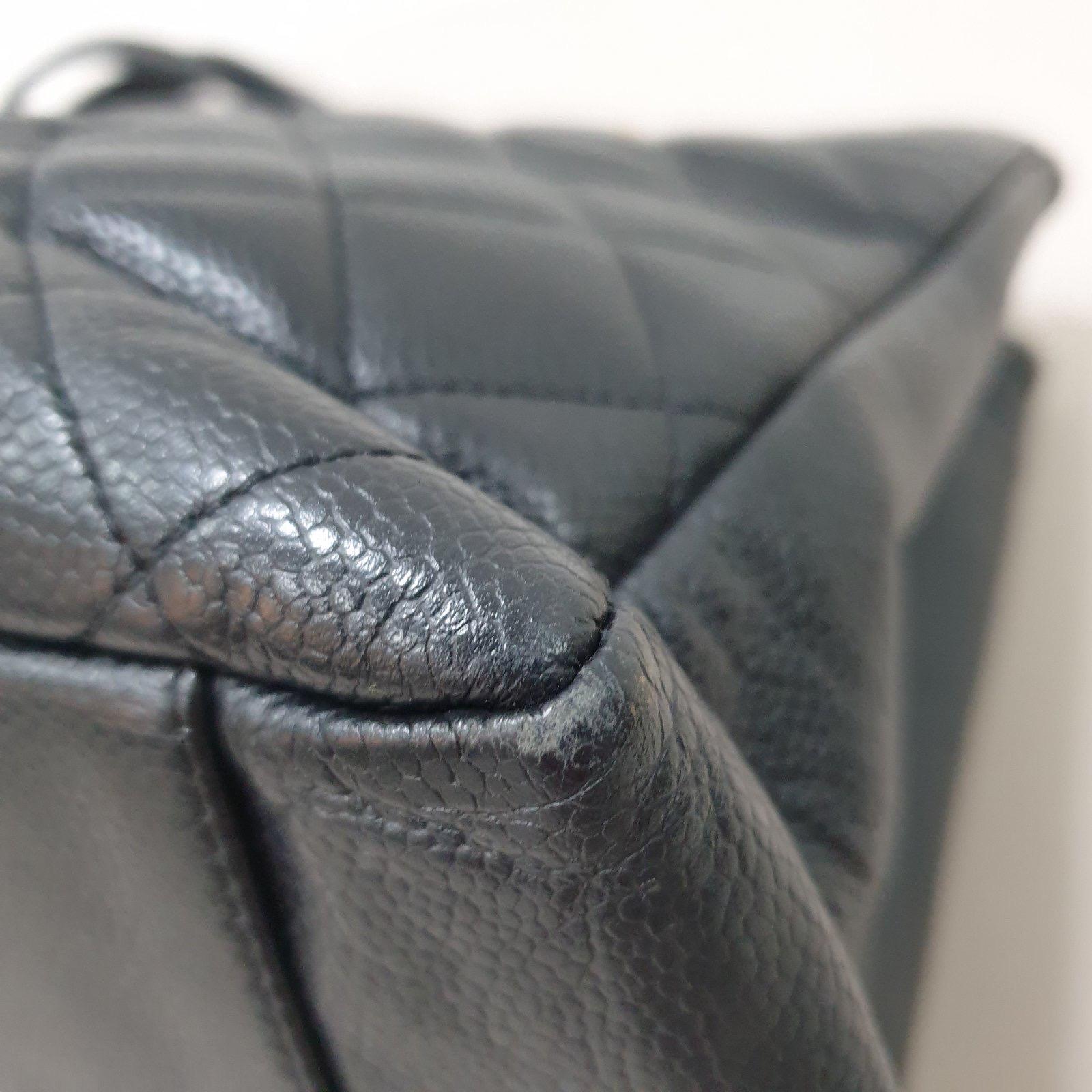 Chanel Shopping GST Schwarze gesteppte Einkaufstasche aus genarbtem Leder 9