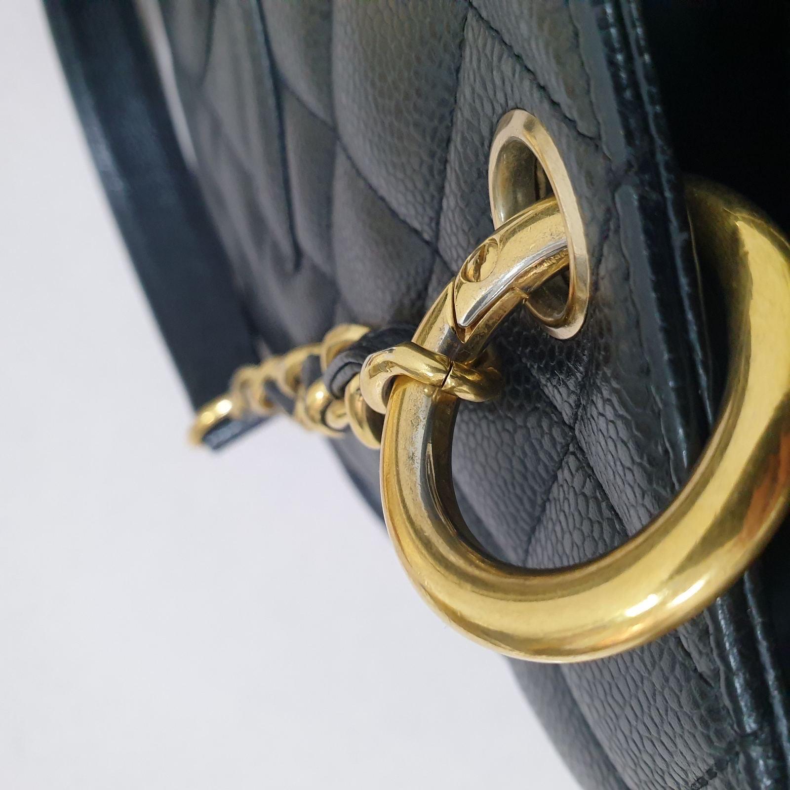 Chanel Shopping GST Schwarze gesteppte Einkaufstasche aus genarbtem Leder 11