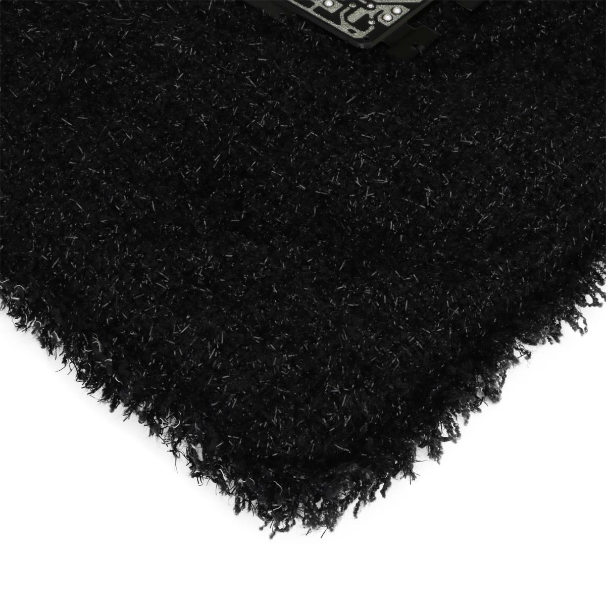CHANEL Shopping in Fabrics Black Tweed Robot Tote Bag Silver Hardware 2017 en vente 3