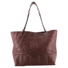 Chanel Shopping In Moscow Tote Quilted Distressed Leather Large