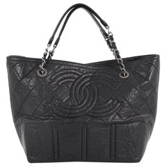 Chanel Shopping In Moscow Tote Quilted Distressed Leather Small