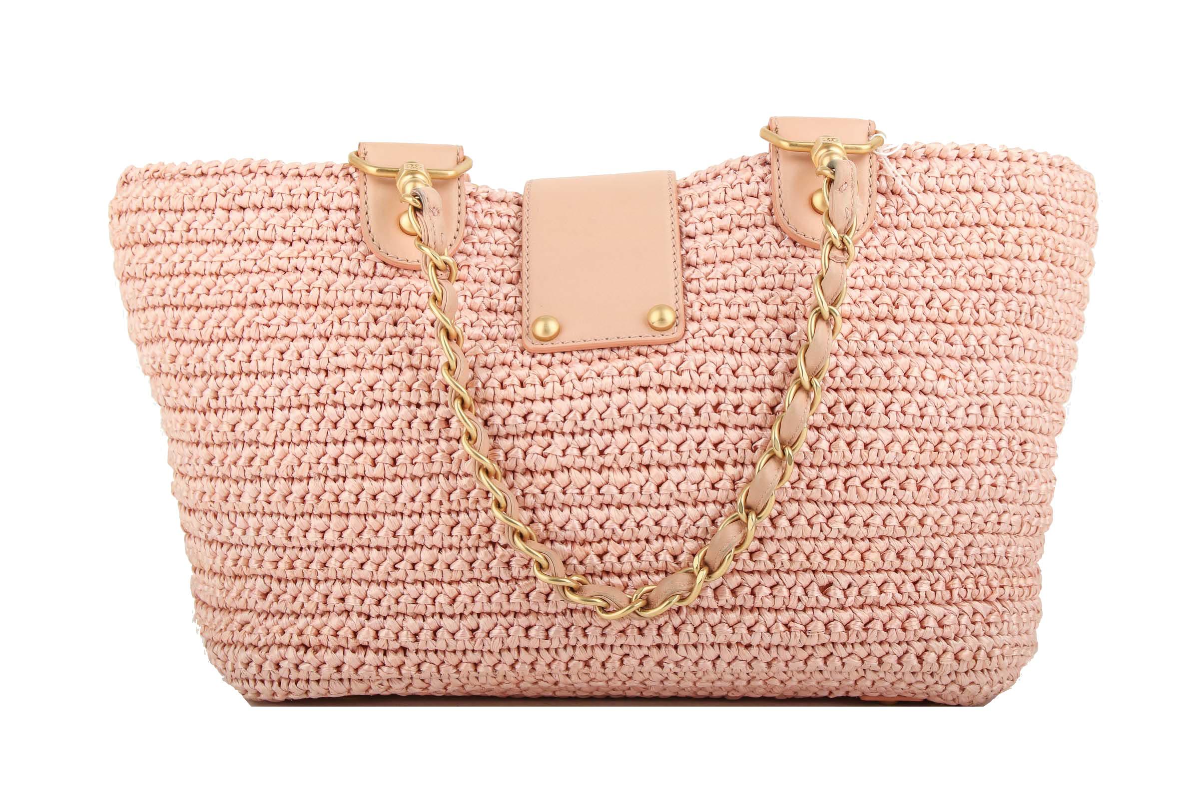 chanel raffia tote