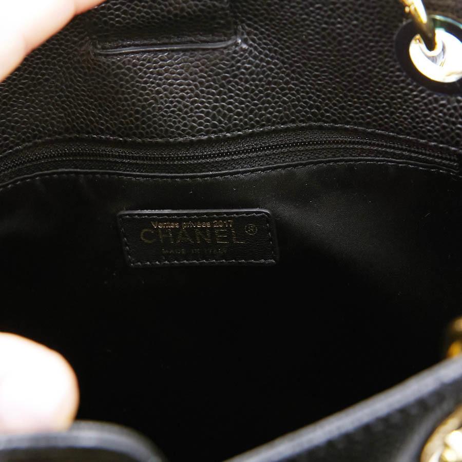 CHANEL Shopping Tote Bag in Black Caviar Leather 7