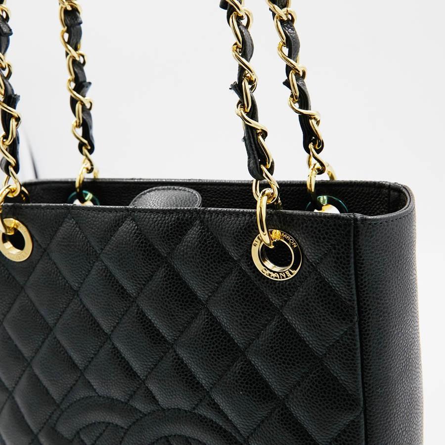 CHANEL Shopping Tote Bag in Black Caviar Leather 1