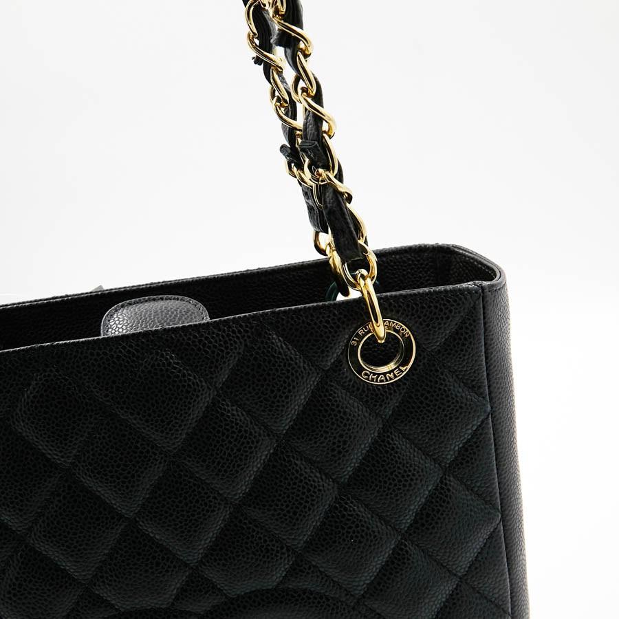 CHANEL Shopping Tote Bag in Black Caviar Leather 2