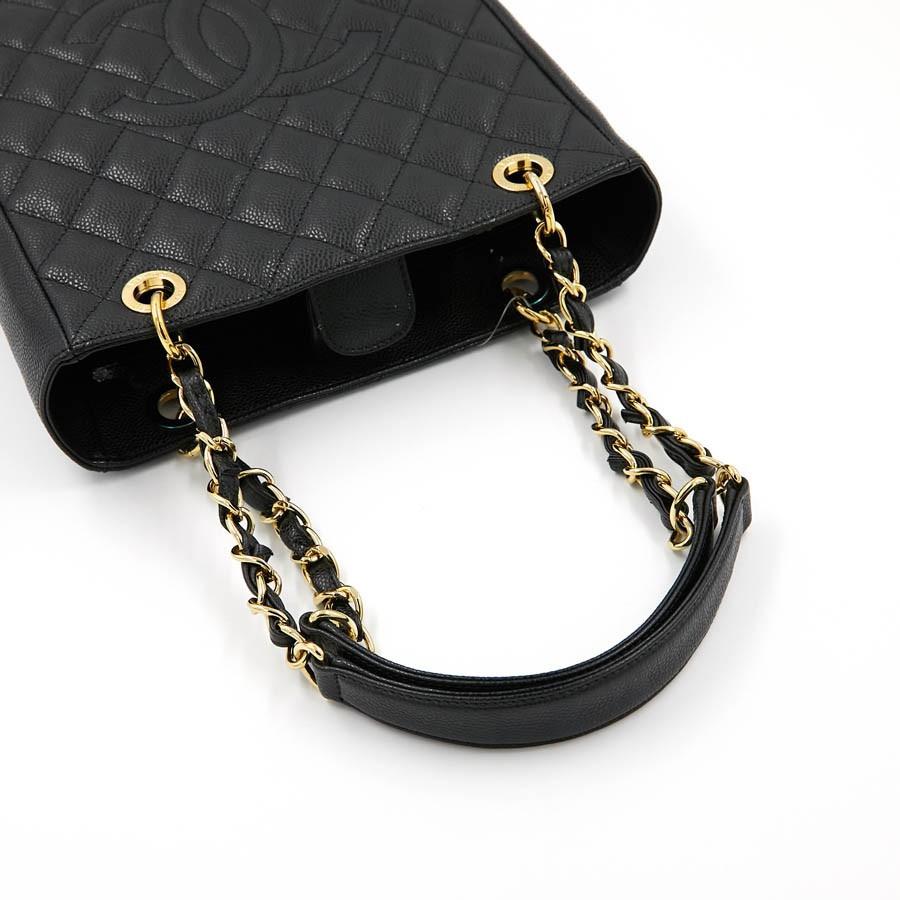 CHANEL Shopping Tote Bag in Black Caviar Leather 3