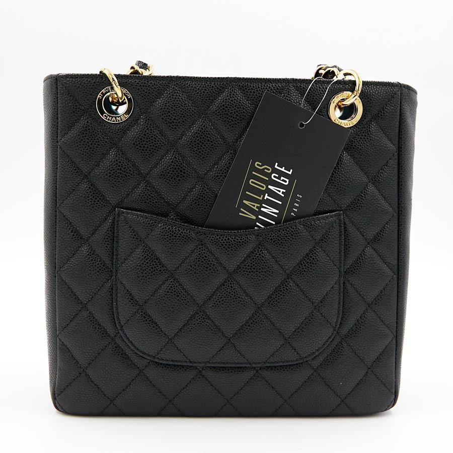 CHANEL Shopping Tote Bag in Black Caviar Leather 4