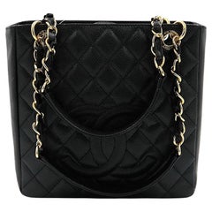 CHANEL Shopping Tote Bag in Black Caviar Leather