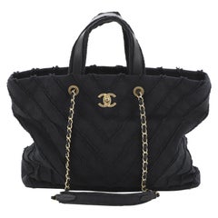 Chanel Shopping Tote Chevron Canvas Patchwork Large 