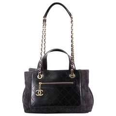 Chanel Shopping Tote Denim with Quilted Aged Calfskin Medium Chanel Shopping Tote Denim with Quilted Aged Calfskin Medium