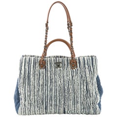 Chanel Shopping Tote Fringe Denim Large