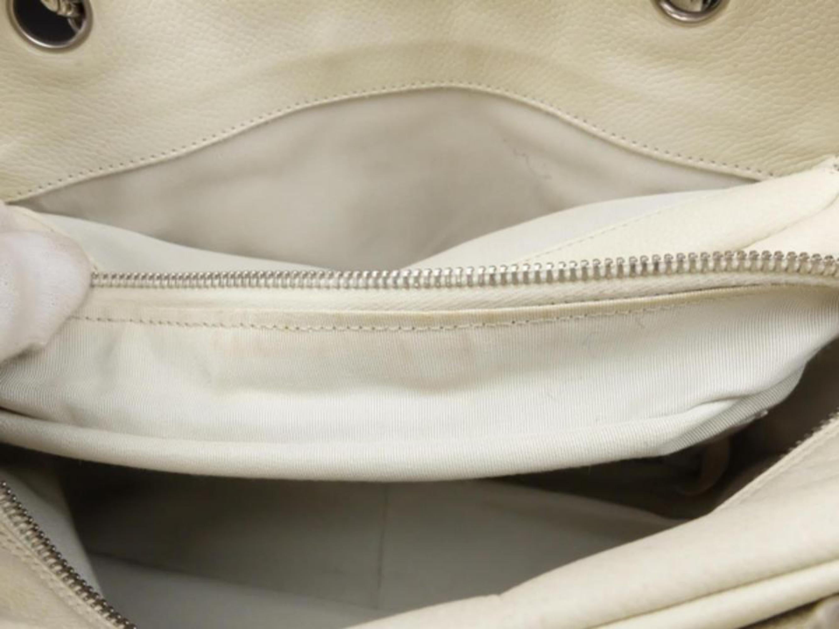 Chanel Shopping Tote Off-white Quilted Caviar Petite 233992 White Shoulder Bag For Sale 1