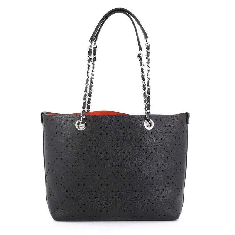 Chanel Shopping Tote Perforated Caviar Small In Good Condition In NY, NY
