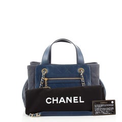 Chanel Shopping Tote Trapuntata in Denim con Pelle di Vitello Stitch by Stitch Medium