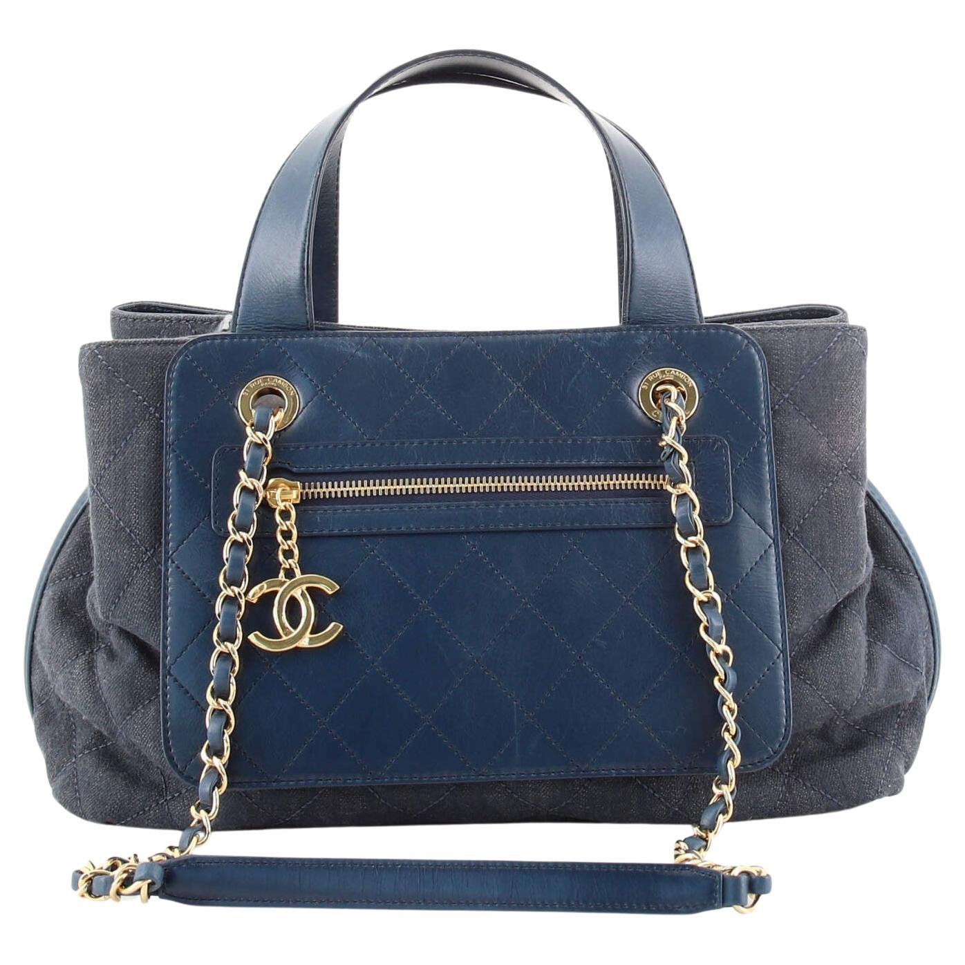 Chanel Coco Top Handle Bag Quilted Goatskin with Beaded Handle Extra ...