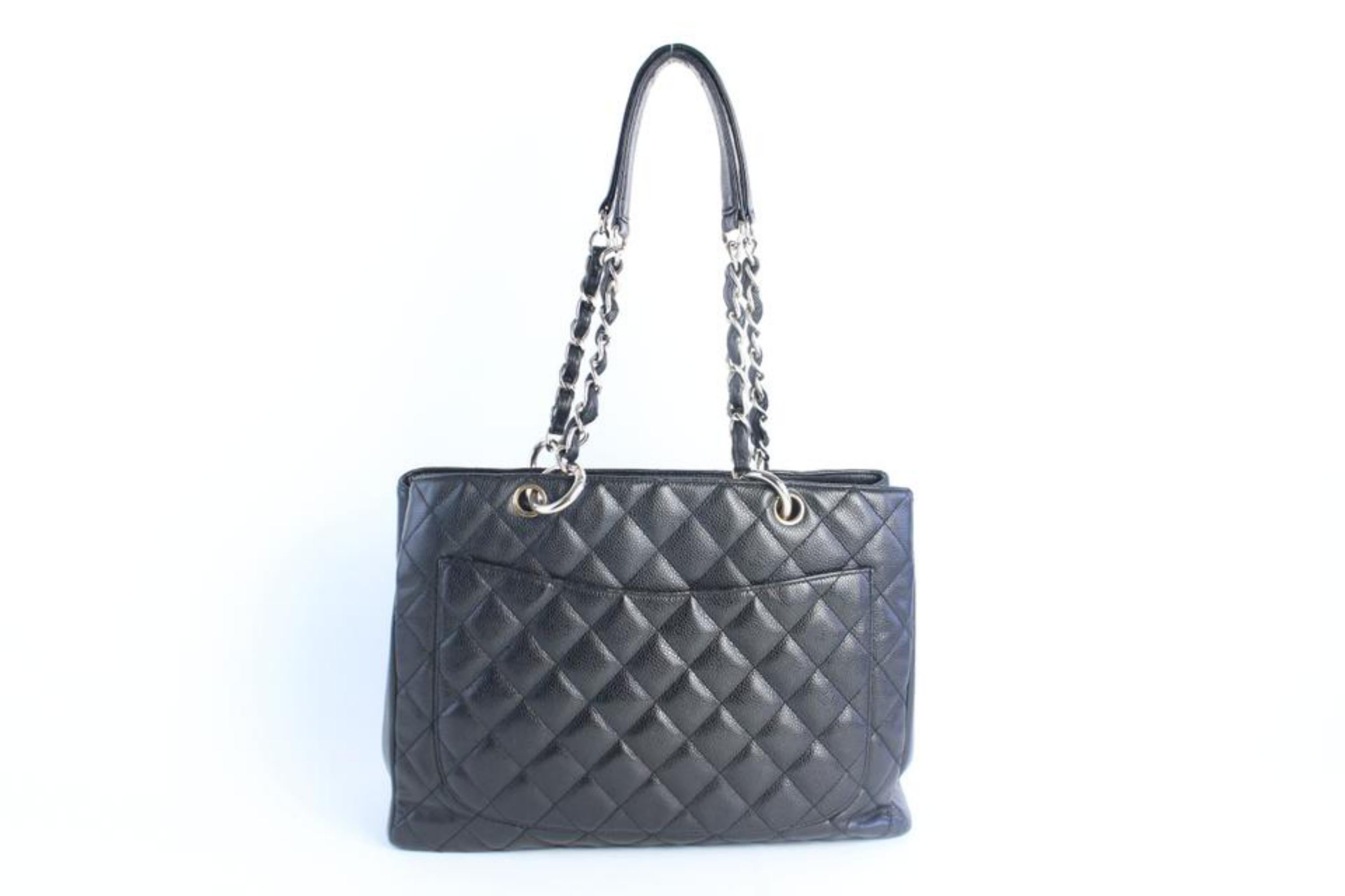 Chanel Shopping Tote Quilted Gst 17cz0828 Black Leather Shoulder Bag For Sale 4