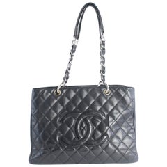 Chanel Shopping Tote Quilted Gst 17cz0828 Black Leather Shoulder Bag