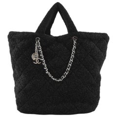 Chanel Shopping Tote Quilted Knit Pluto Glitter Large