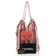 Chanel Shopping Tote Woven Cord and Lambskin Large