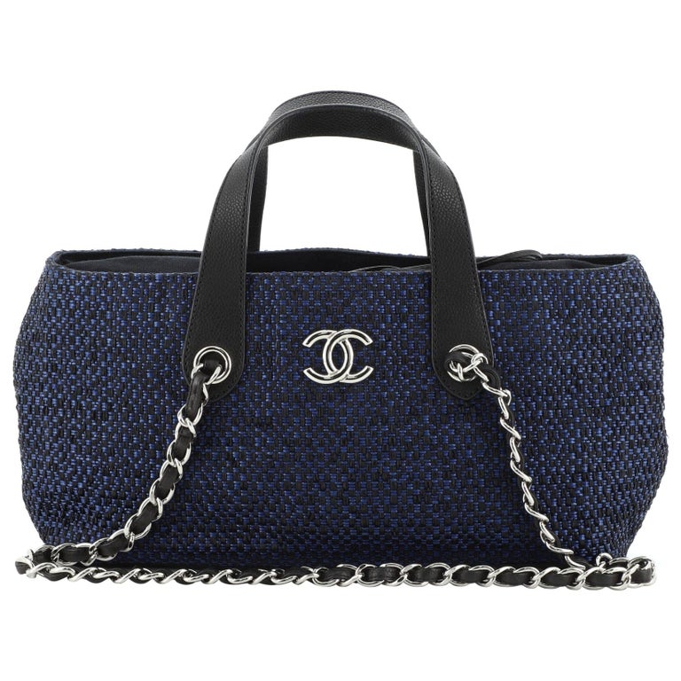 Chanel Shopping Tote Woven Straw Small at 1stDibs