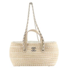 Chanel Shopping Tote Woven Straw Small