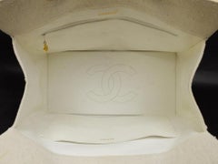 Chanel Shopping ( Ultra Rare ) Quilted Linen Gst Chain 213824 Cotton Blend Tote