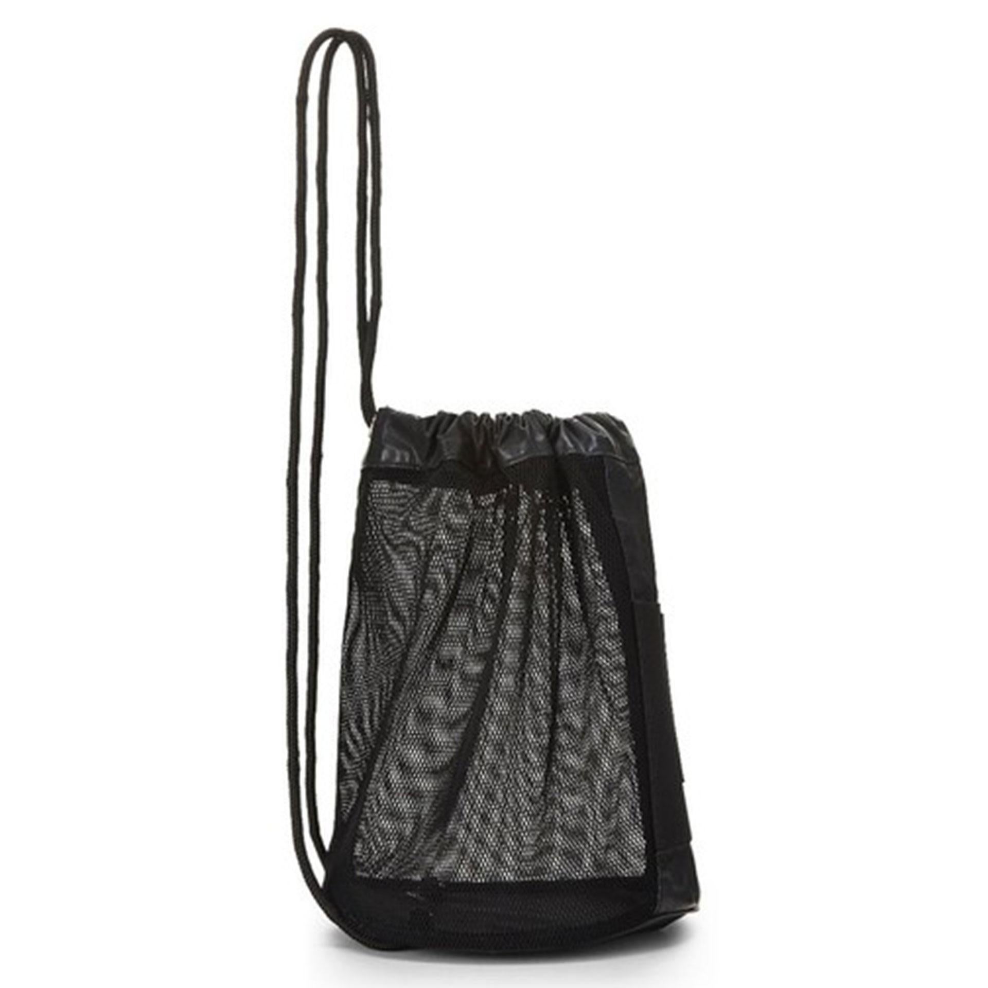 Women's or Men's Chanel Shopping Vintage 90s Rare Logo Cc Mesh Sport Tote Black Nylon Backpack For Sale