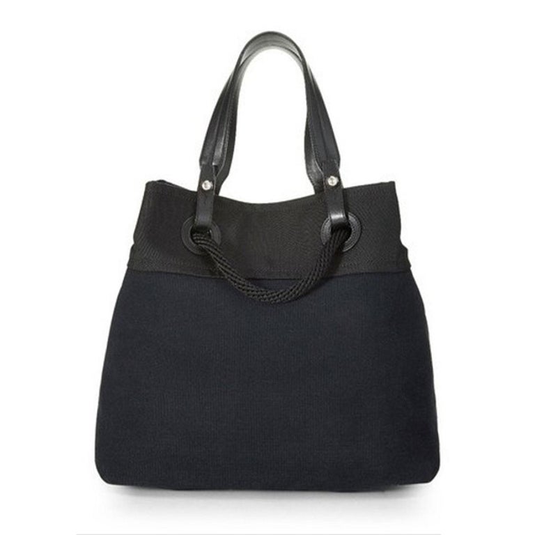 Chanel Shopping XL Timeless Beach Yacht Boating Detail Navy Canvas Nylon  Tote For Sale at 1stDibs