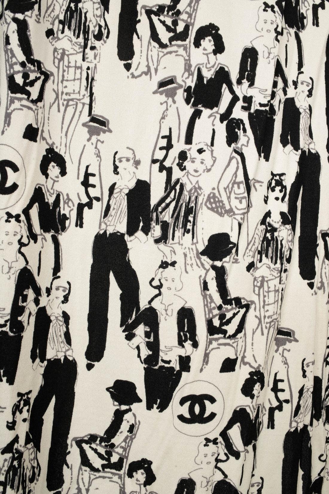Chanel Short Black and White Silk, 2003 3