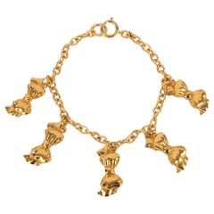 Vintage Chanel Short Golden Metal Necklace, 1990s