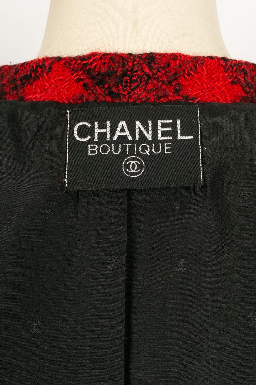 Chanel Short Jacket in Red and Black Wool 6