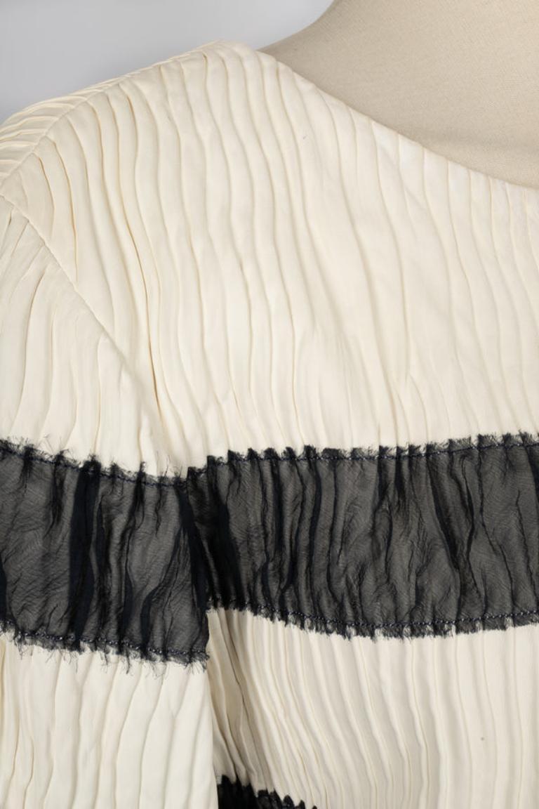 Chanel Short Lamb Leather Pleated Jacket For Sale 1