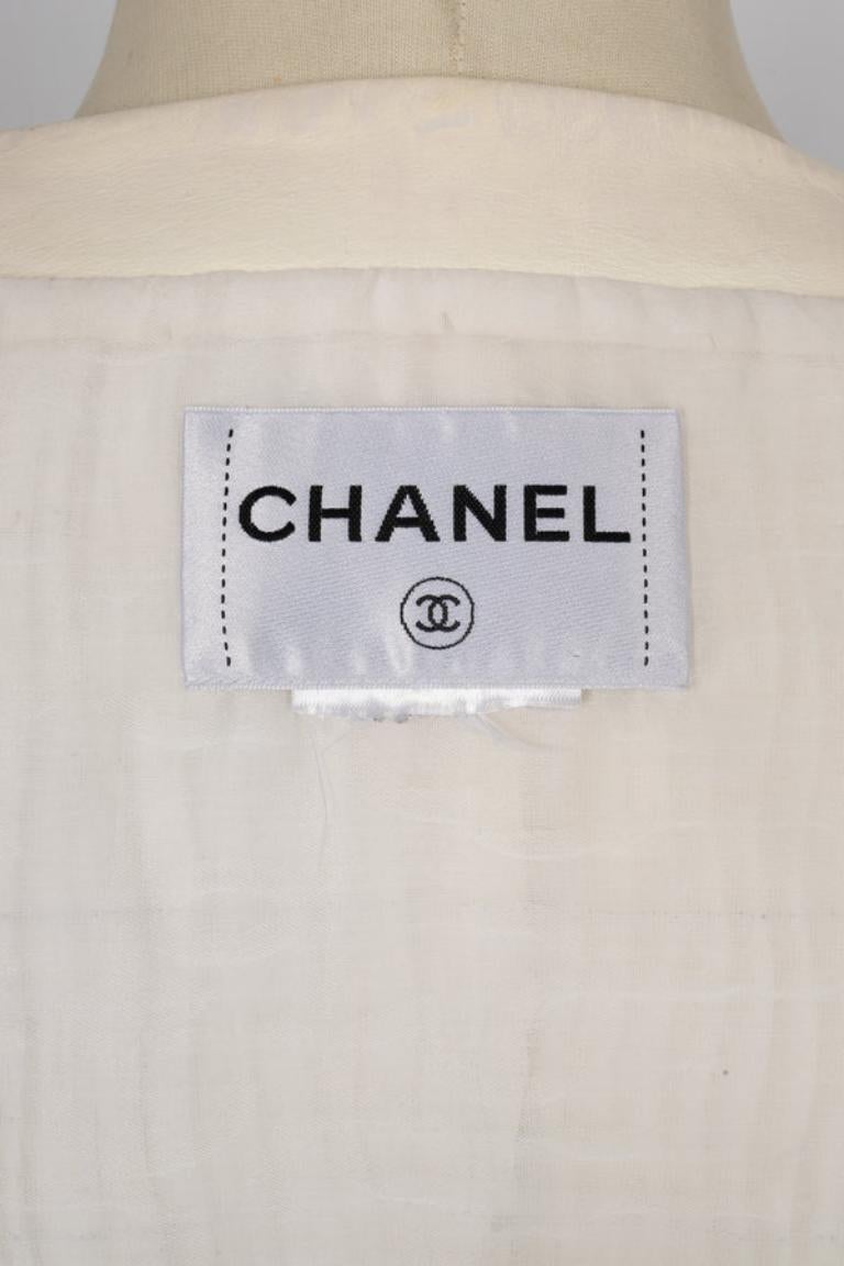 Chanel Short Lamb Leather Pleated Jacket For Sale 4