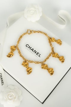 Chanel Short Necklace in Gold Plated Metal with Charms