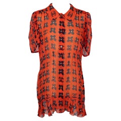 Chanel Short Red Muslin Dress