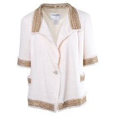 Chanel Short Sleeve Ivory Jacket With Silk Lining - '00s