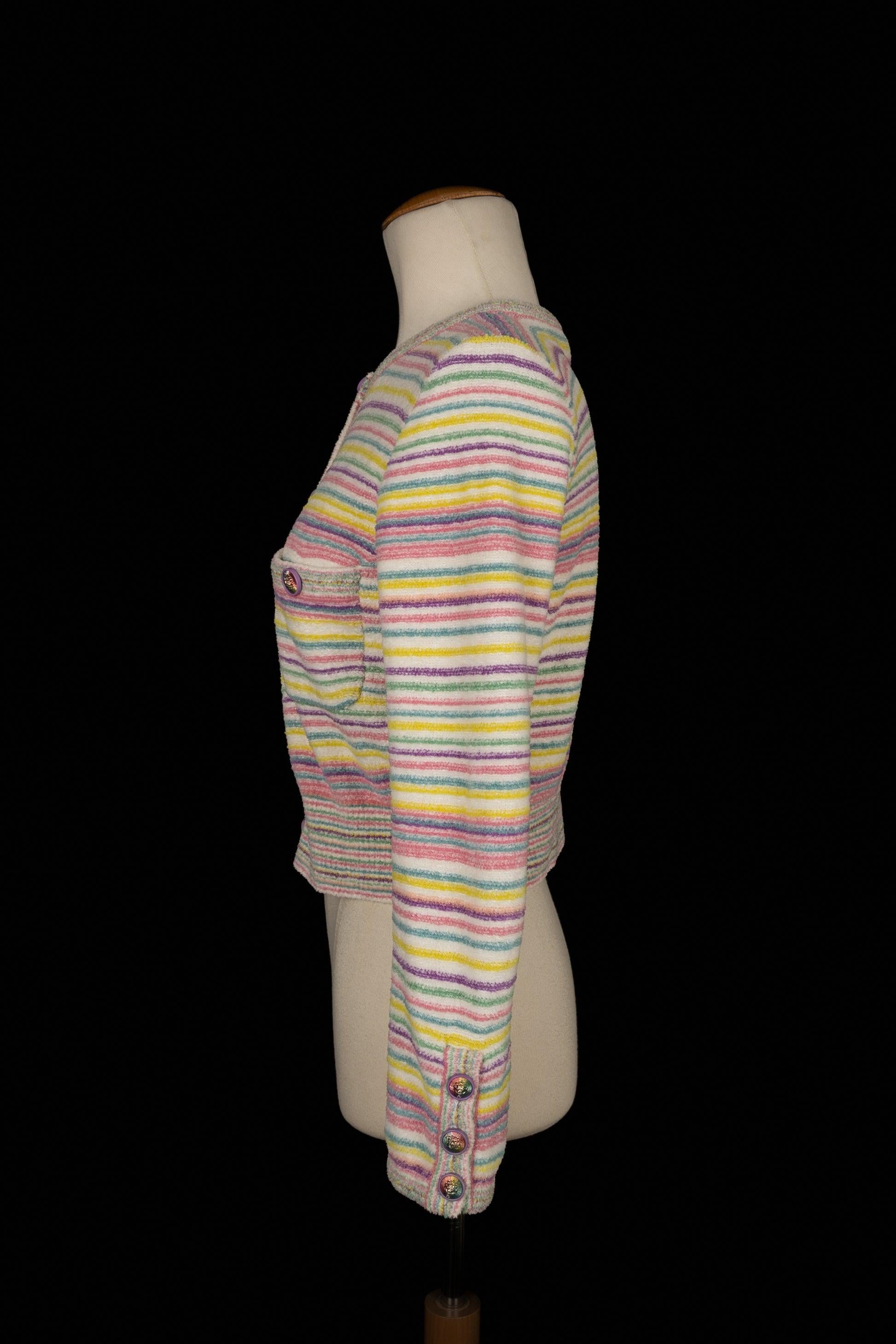 Chanel Short Terry Cloth Cardigan, circa 2020 In Excellent Condition In SAINT-OUEN-SUR-SEINE, FR