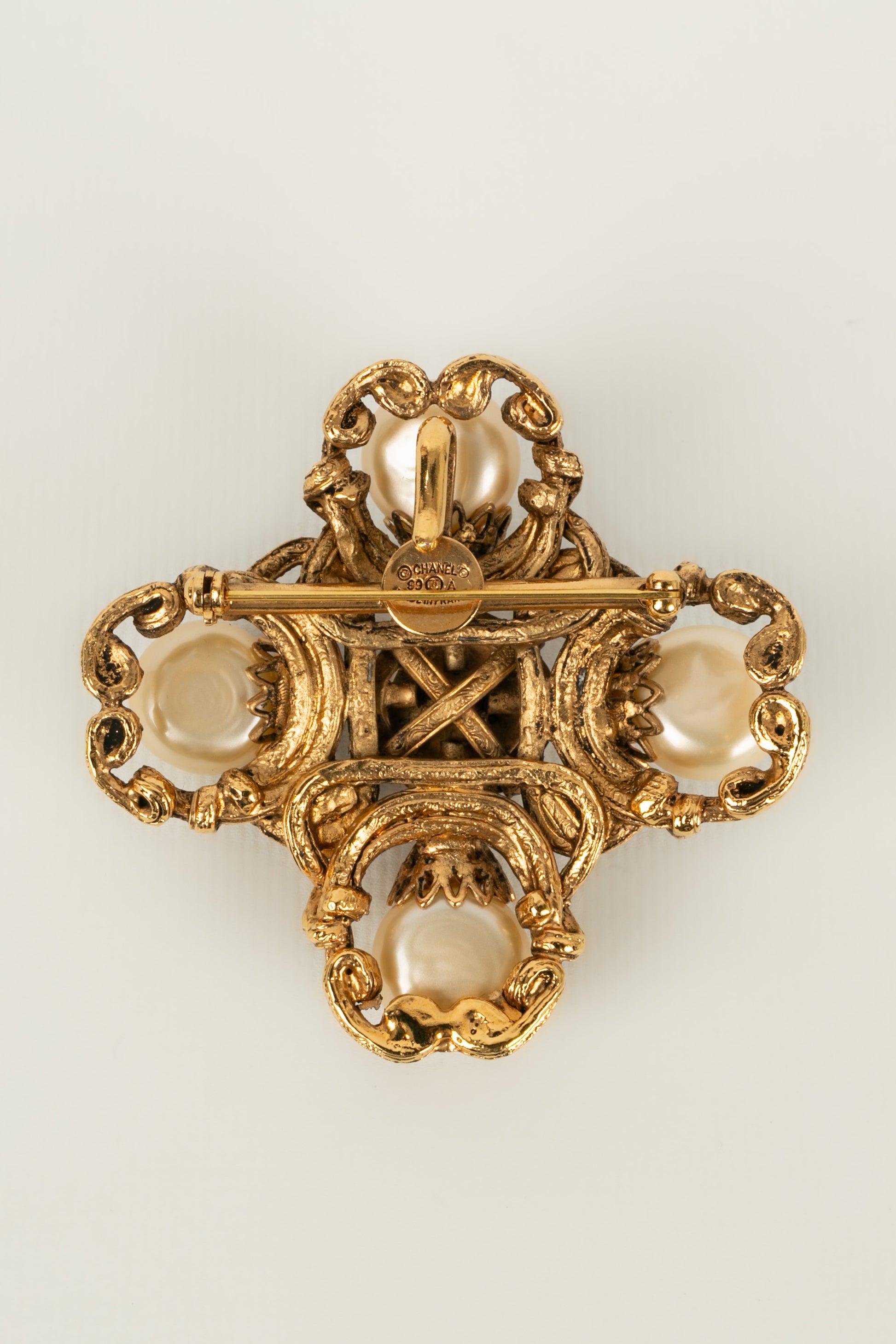 Chanel Kurze zweireihige Halskette mit Perlenketten 2