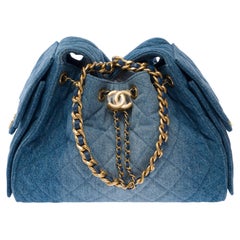 CHANEL Shoulder Bag Blue
