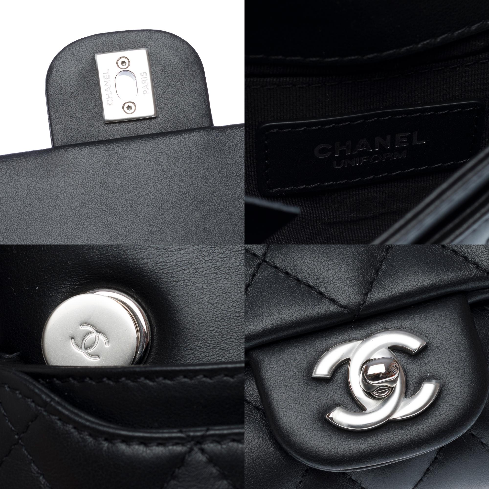 Chanel shoulder/belt bag in black quilted lambskin leather, PHW 1