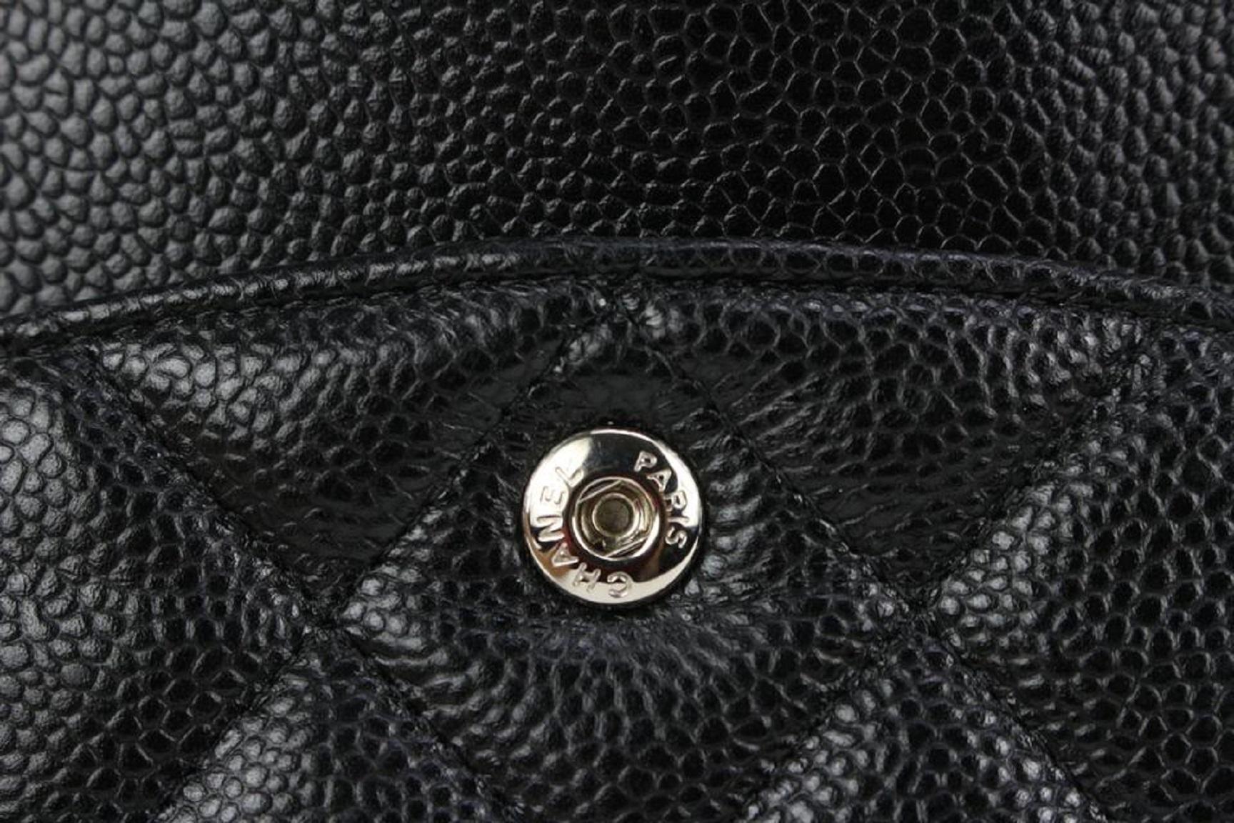 Chanel SHW Quilted Black Caviar Leather Maxi Classic Double Flap 831cas47 6