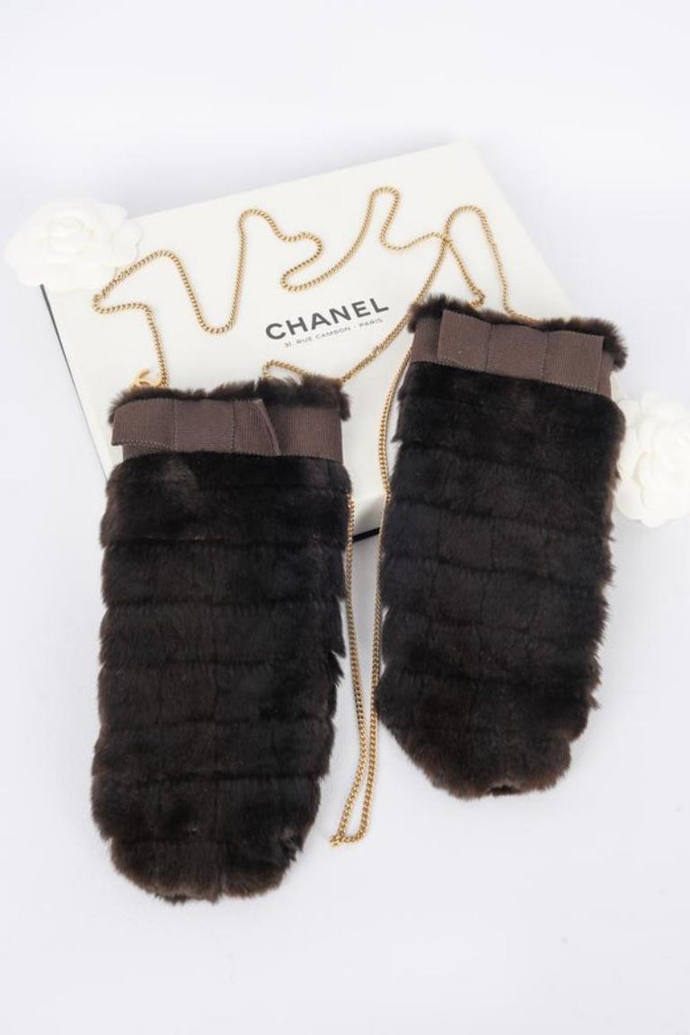 Chanel Siberian Mink Fur Mittens/Gloves 3