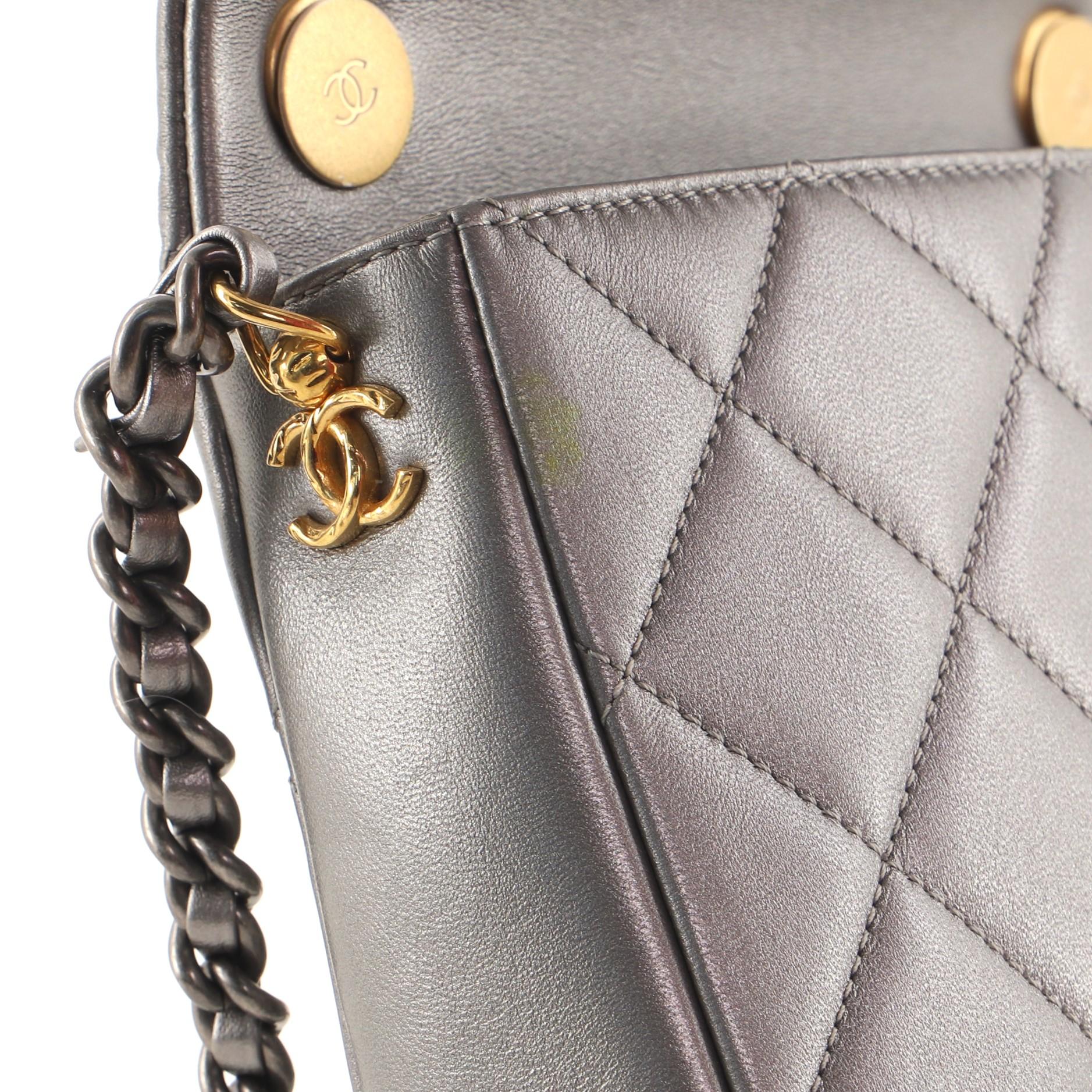 Chanel Side Note Klappentasche aus gestepptem Lammfell 2