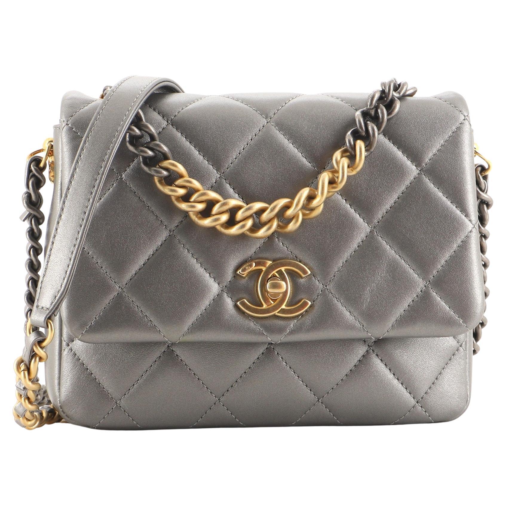 Chanel Side Note Flap Bag Quilted Lambskin Small at 1stDibs
