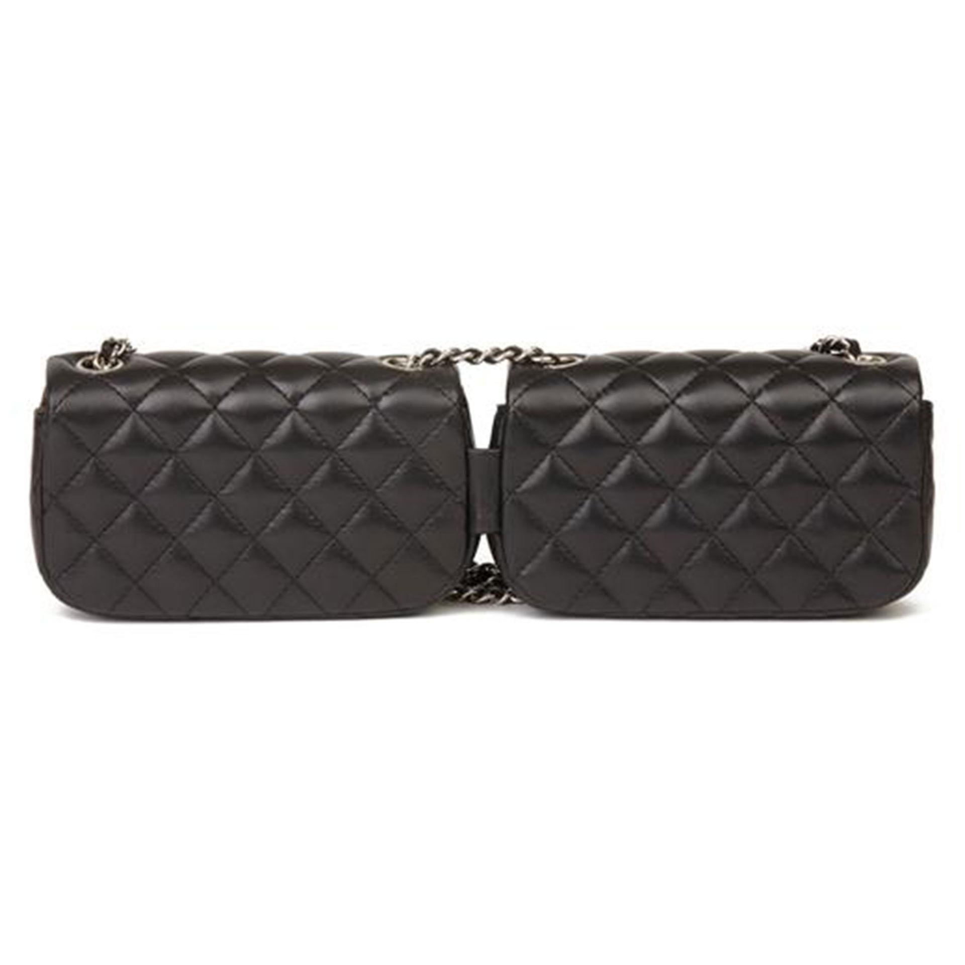 Black Chanel Side Pack Classic Flap 2.55 Reissue Rare Limited Edition Double Bag Set For Sale