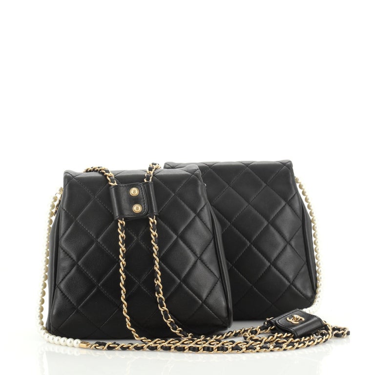 Chanel Side-Packs Bag Quilted Lambskin With Pearl Detail Small at 1stDibs