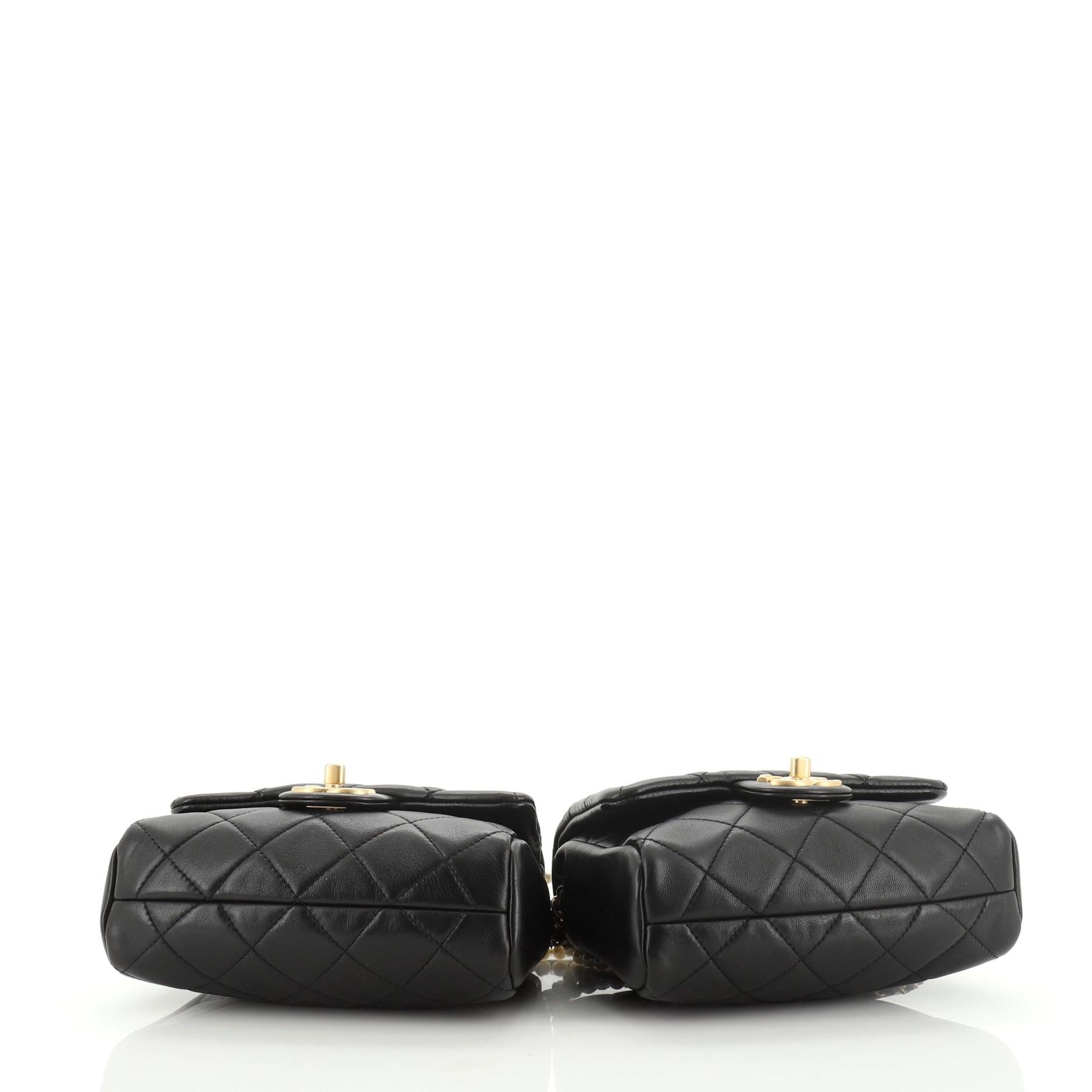 Chanel Side-Packs Tasche gesteppt Lammfell mit Perle Detail klein für Damen oder Herren