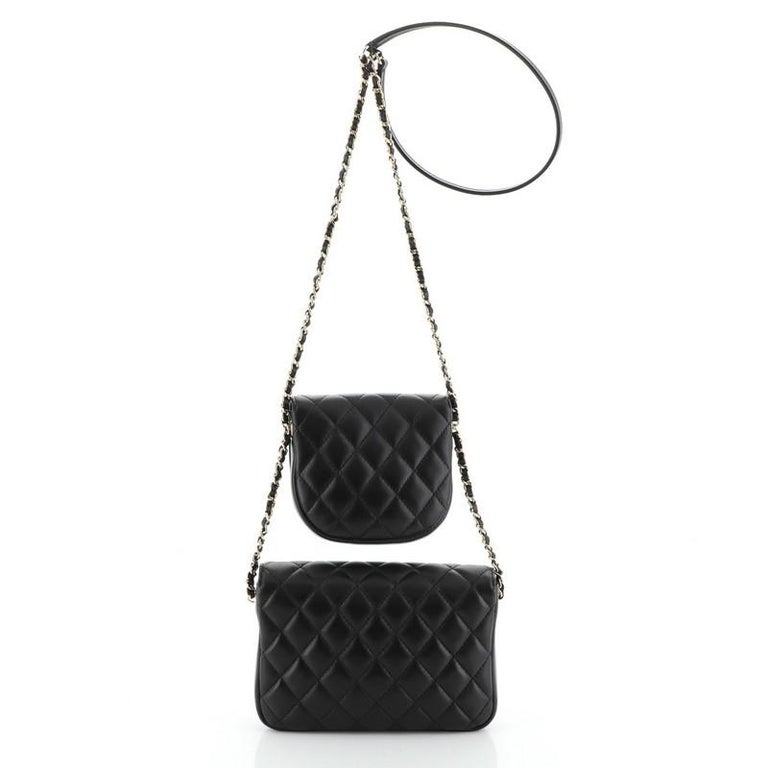 Side pack patent leather crossbody bag Chanel Black in Patent