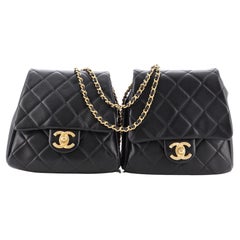 Chanel Side Packs Flap Bag Quilted Lambskin Small