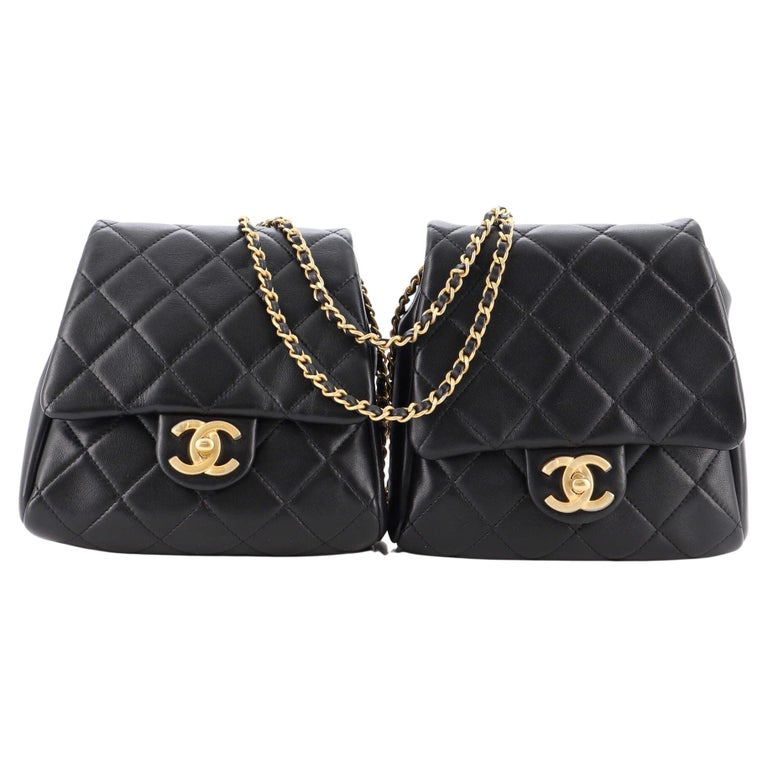 Chanel Side Packs Flap Bag Quilted Lambskin Small For Sale at 1stDibs
